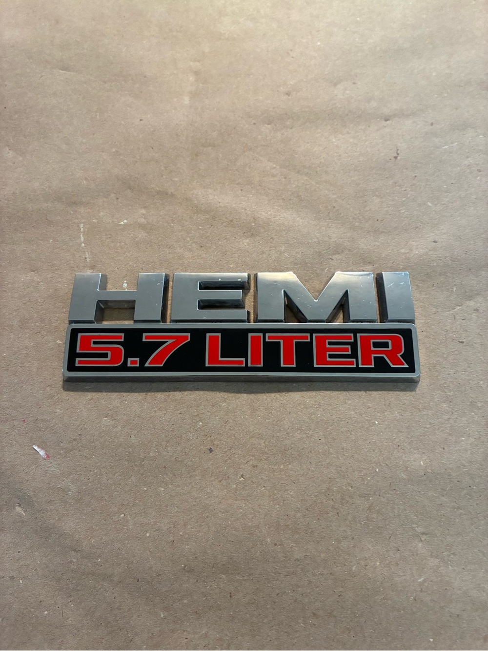 HEMI 5.7 Liter Chrome Emblem with Red Accents 2013-2018 Ram Truck